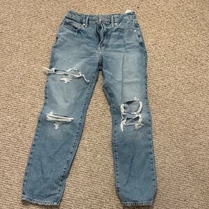 Good American Distressed Blue Jeans